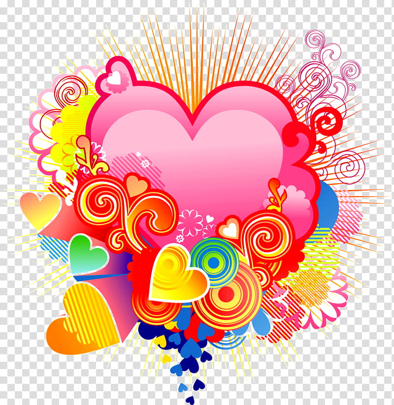Elements , pink and yellow hearts transparent background PNG clipart