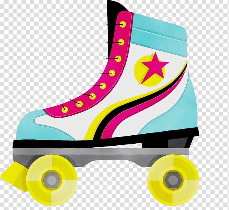 roller skates footwear roller skating roller sport quad skates, Watercolor, Paint, Wet Ink, Shoe, Sports Equipment transparent background PNG clipart