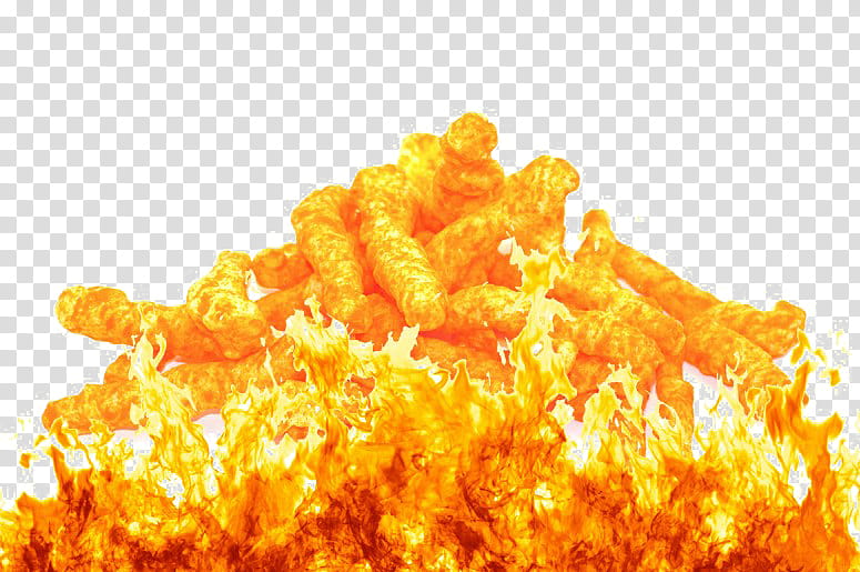 Junk Food, Cheetos, Fire, Flame, Cheetos Crunchy Flamin Hot Cheese Flavored Snacks, Editing, Yellow, Orange transparent background PNG clipart