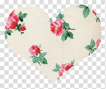 Miscellaneous s, white, green, and red floral heart illustration transparent background PNG clipart