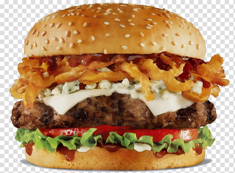 Junk Food, Watercolor, Paint, Wet Ink, Cheeseburger, Whopper, Buffalo Burger, Hamburger transparent background PNG clipart