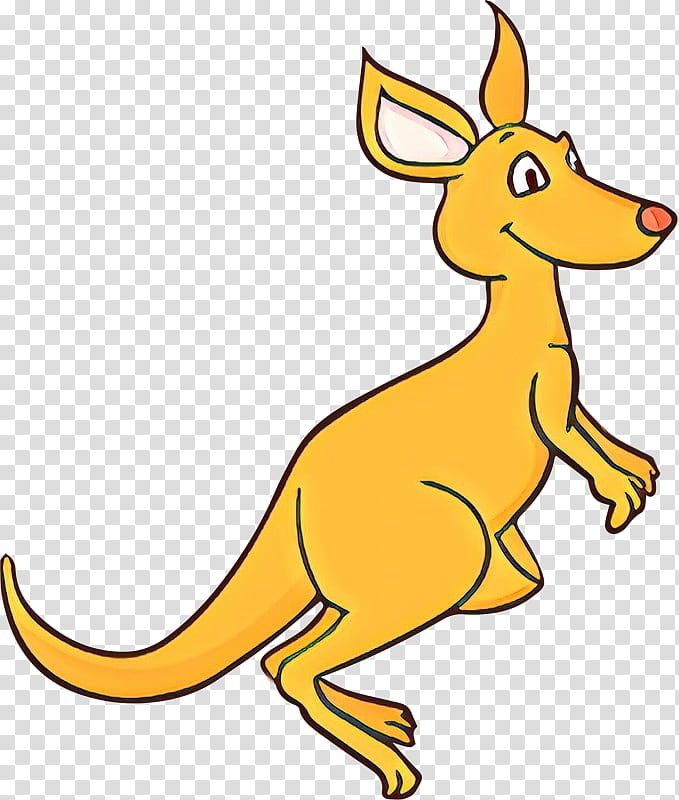 Kangaroo, Silhouette, Jumping, Drawing, Yellow, Cartoon, Animal Figure, Wildlife transparent background PNG clipart