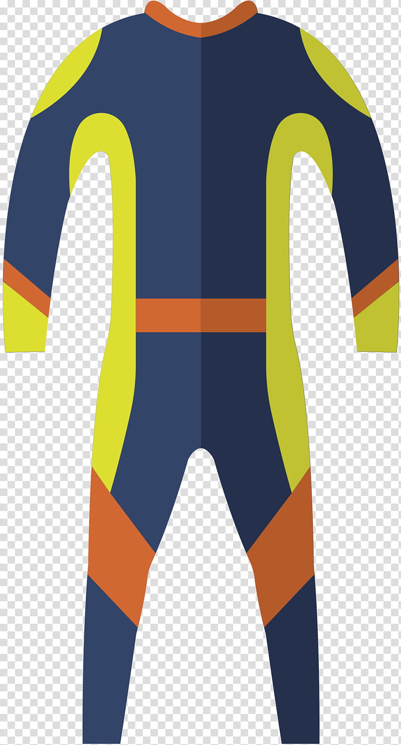 Wetsuit Blue, Underwater Diving, Sportswear, Sleeve, Cartoon, Yellow, Jersey, Personal Protective Equipment transparent background PNG clipart