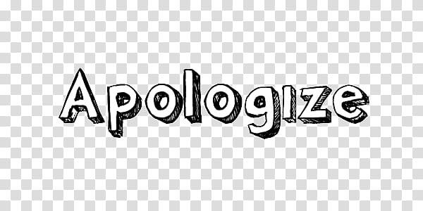 Black white words , apologize text transparent background PNG clipart