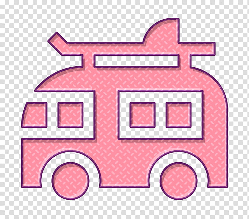 Summer Party icon Camper icon, Pink, Line transparent background PNG clipart
