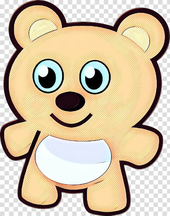 Teddy bear, Pop Art, Retro, Vintage, Cartoon, Head, Nose, Yellow transparent background PNG clipart