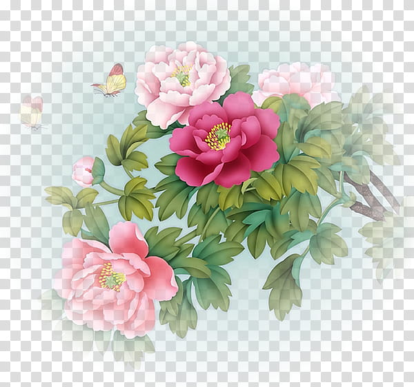 Flower Art Watercolor, Peony, Gongbi, Chinese Painting, Cabbage Rose, Watercolor Painting, Floral Design, Moutan Peony transparent background PNG clipart