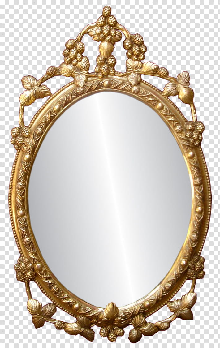 oval brass framed mirror transparent background PNG clipart