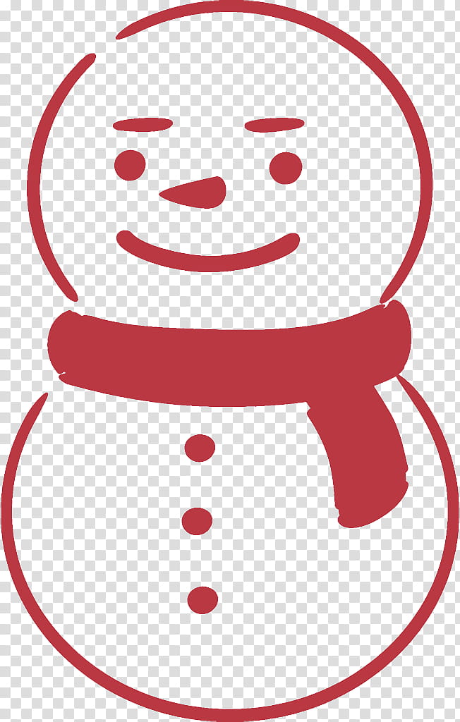 Snowman, Facial Expression, Red, Smile, Nose, Line Art transparent background PNG clipart