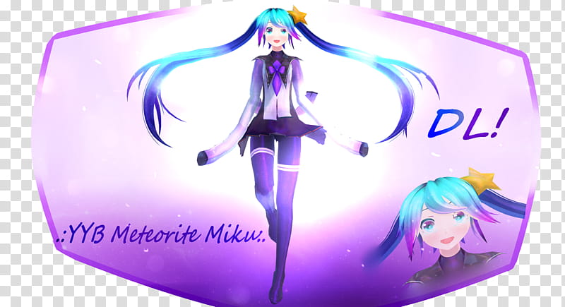 MMD YYB Meteorite Miku Down transparent background PNG clipart