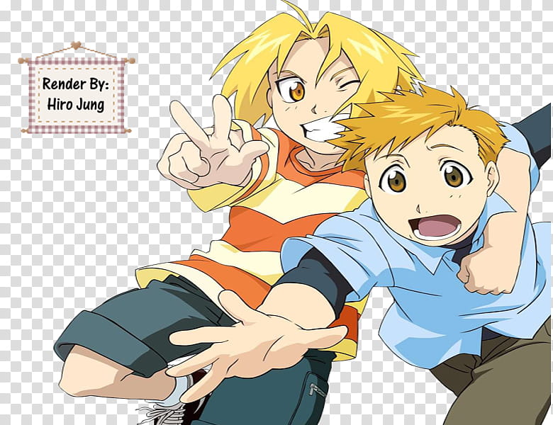 Full Metal Alchemist, two male anime character transparent background PNG clipart