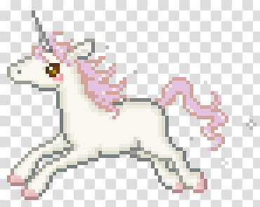 Aesthetic, white unicorn -bit graphic transparent background PNG clipart