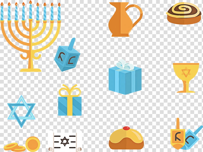 Happy Hanukkah Hanukkah, Yellow, Line, Birthday Candle transparent background PNG clipart