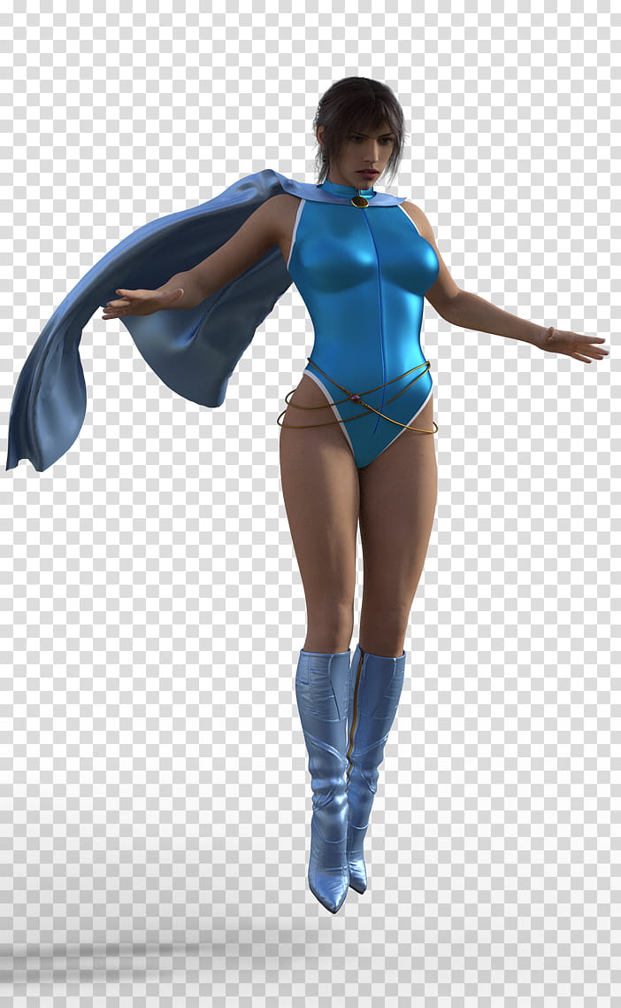 Kyra, shiny blue supersuit transparent background PNG clipart