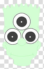 Green aesthetic, cyclops Bart illustration transparent background PNG clipart