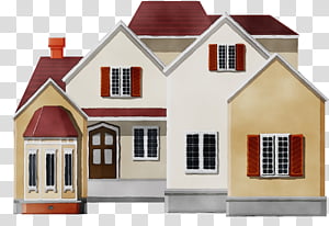 home house property roof real estate, Watercolor, Paint, Wet Ink, Building, Facade, Dollhouse, Cottage transparent background PNG clipart thumbnail