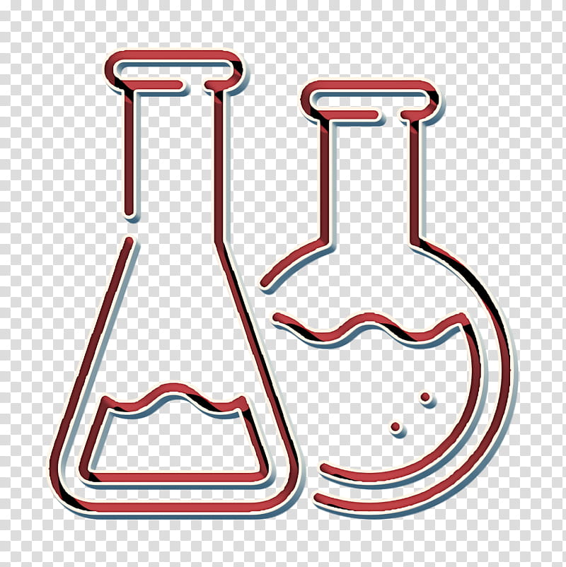 Flasks icon Science icon Scientific Study icon, Line, Laboratory Flask transparent background PNG clipart
