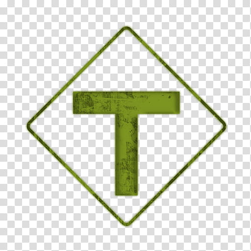 Green Grass, Traffic Sign, Threeway Junction, Road, Intersection, Line, Triangle, Symbol transparent background PNG clipart