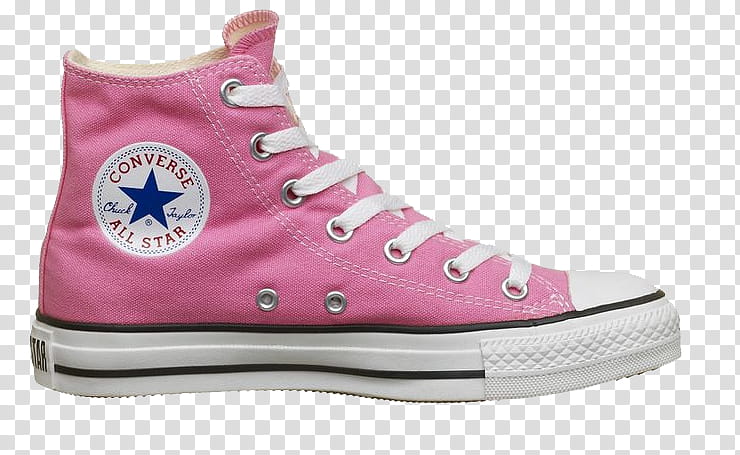 Converse All Star, unpaired pink and white Converse All-Star high-top sneaker transparent background PNG clipart