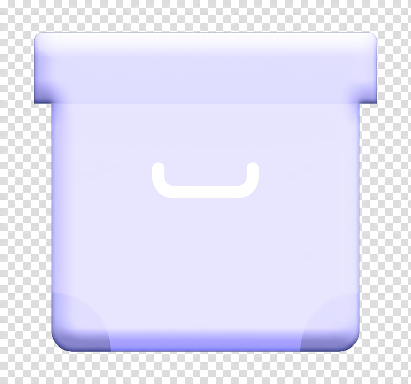 Box icon Essential icon Archive icon, White, Purple, Violet, Blue, Text, Pink, Rectangle transparent background PNG clipart