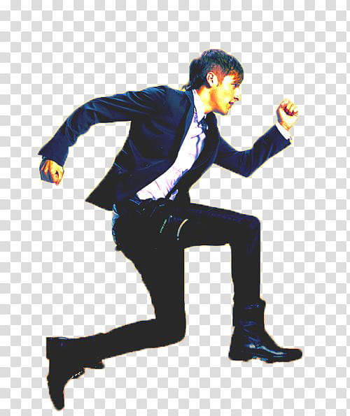 Big Time Rush , running man wearing black blazer transparent background PNG clipart