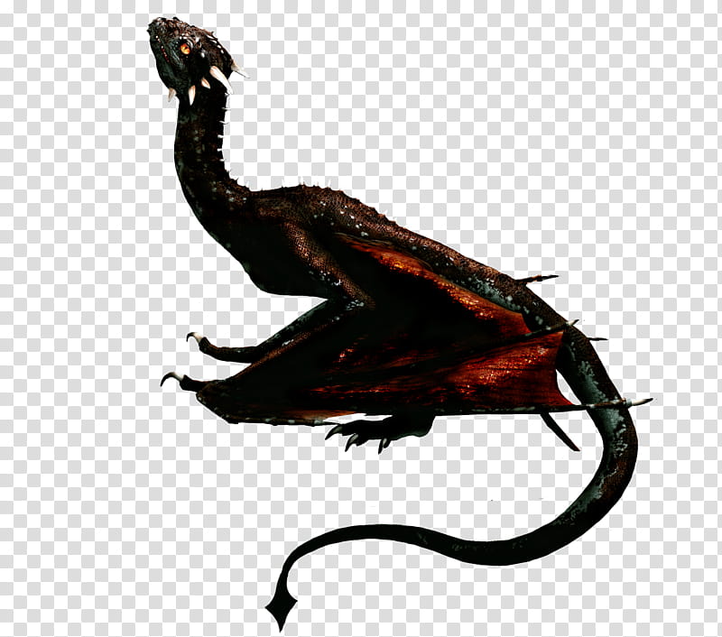 E S Little Dragon, black and brown dragon att transparent background PNG clipart
