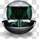 Sphere   , green and black monitor in glass ball transparent background PNG clipart