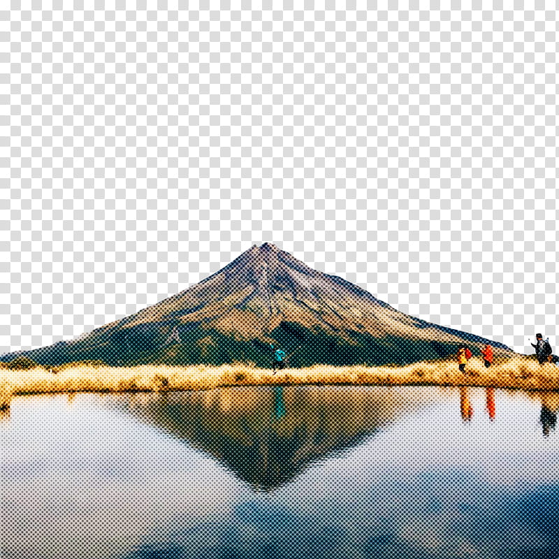 reflection stratovolcano nature volcano water, Volcanic Landform, Mountain, Extinct Volcano, Lake, Shield Volcano transparent background PNG clipart