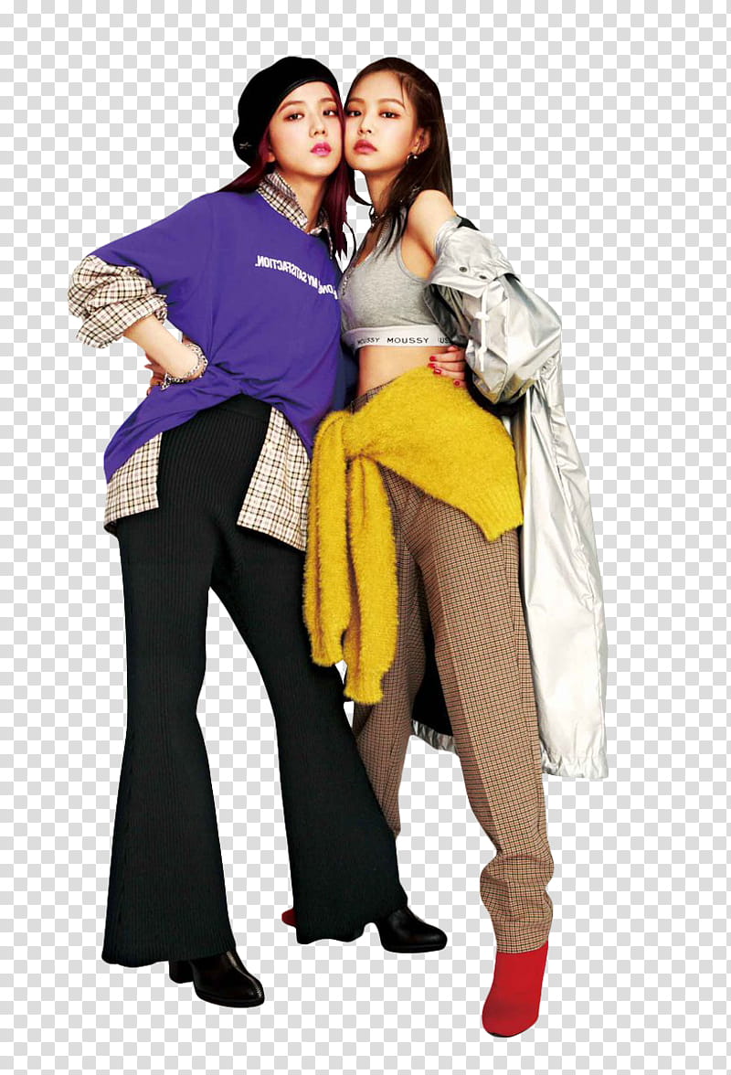 BLACKPINK NYLON JAPAN P , two women taking groupie while standing transparent background PNG clipart