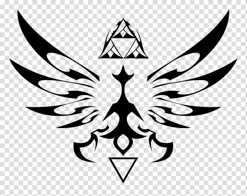 emblem black-and-white symbol crest wing, Blackandwhite, Stencil, Symmetry, Tattoo, Logo transparent background PNG clipart