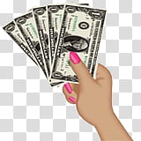 GHETTO EMOJIS, fan of  US dollar banknote transparent background PNG clipart