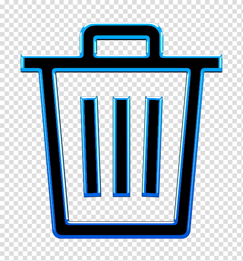 Trash icon Interface icon Delete icon, Electric Blue, Line, Logo, Symbol transparent background PNG clipart