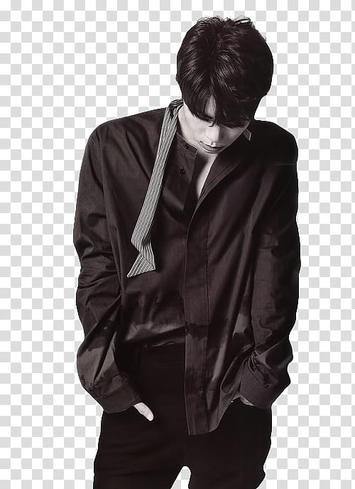 Jonghyun SHINee, man wearing black jacket transparent background PNG ...