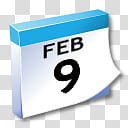 WinXP ICal, Feb  calendar icon transparent background PNG clipart