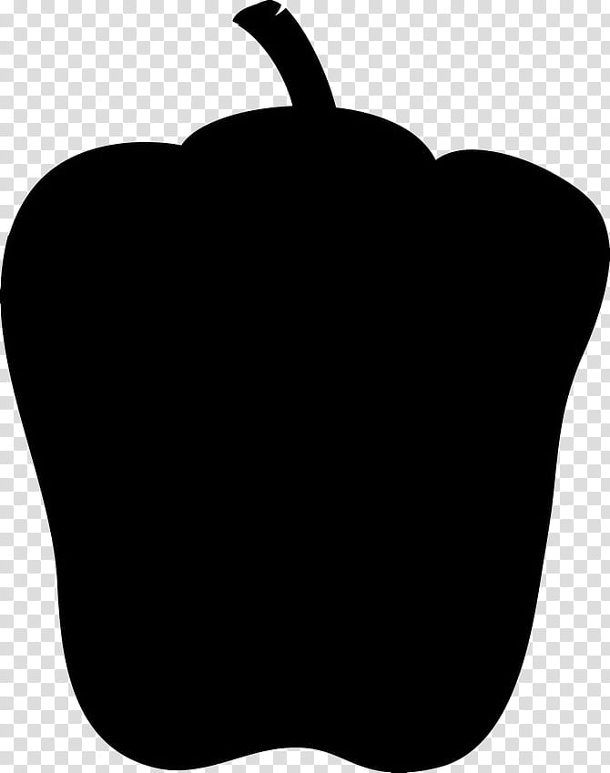 Black Apple Logo, Silhouette, Black M, Bell Pepper, Plant, Leaf, Fruit, Capsicum transparent background PNG clipart