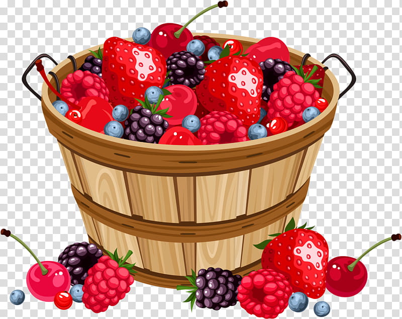 Strawberry, Berries, Blueberry, Basket, Food, Raspberry, Fruit, In A Basket transparent background PNG clipart
