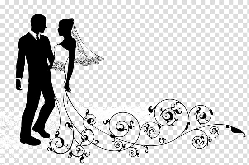 Wedding Silhouette, Bridegroom, Marriage, First Dance, Art, Royaltyfree, Line Art, Blackandwhite transparent background PNG clipart