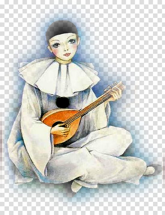 Painting, Pierrot, Harlequin, Columbina, Clown, Costume, Mim, Commedia Dellarte transparent background PNG clipart