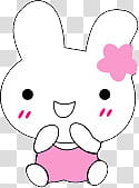 CONEJOS, pink and white bunny cartoon character transparent background PNG clipart