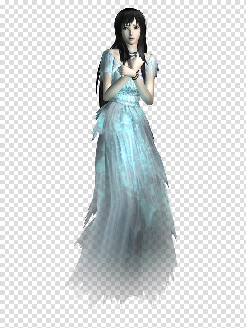 Spirit Camera Maya render, woman wears white gown D cartoon transparent background PNG clipart