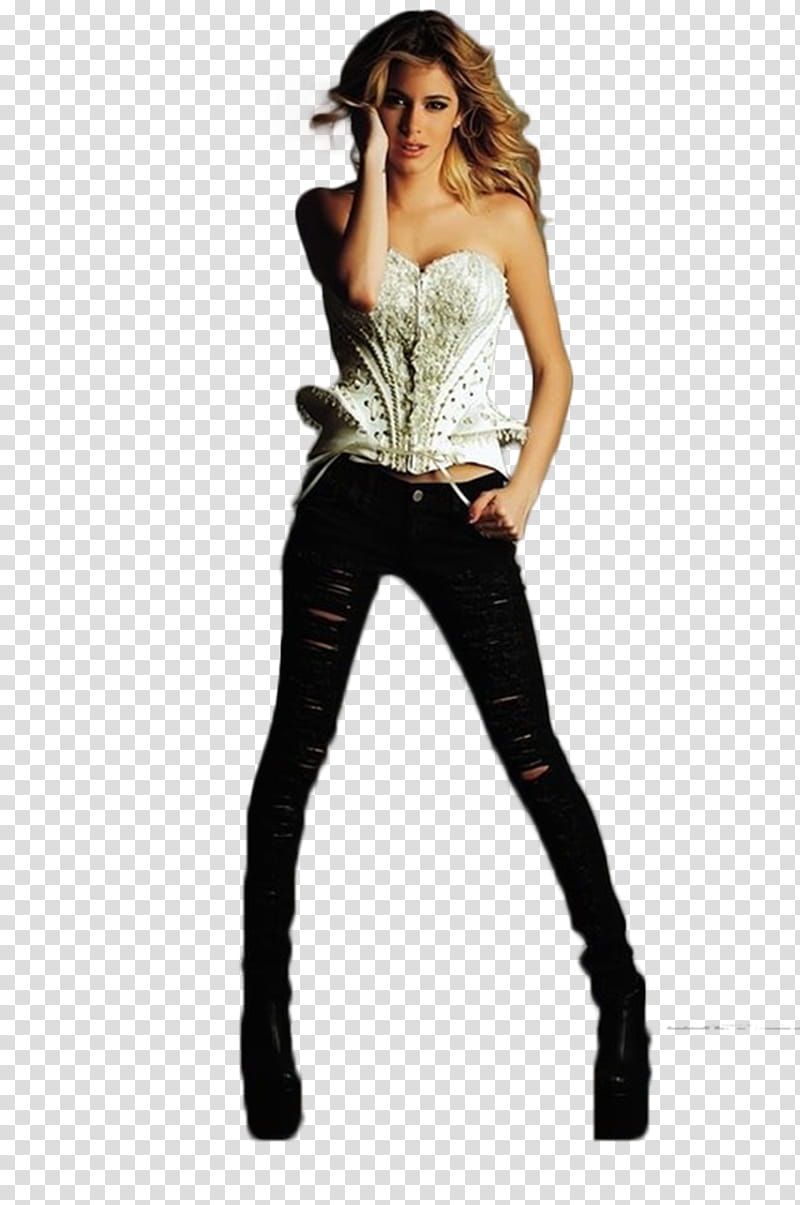 Martina Stoessel , women's white corset transparent background PNG clipart