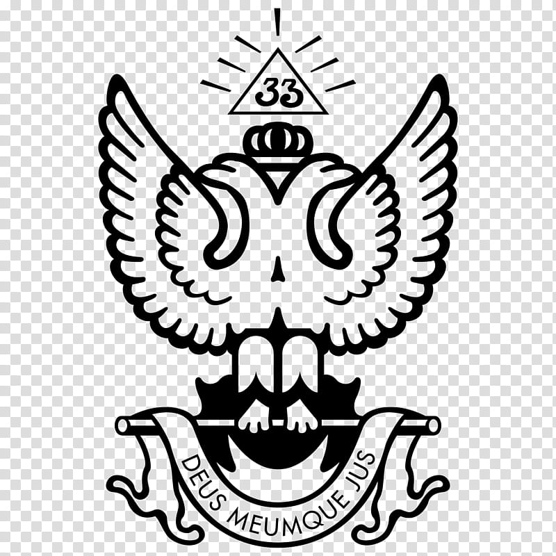 Eagle Logo, Scottish Rite, Freemasonry, Deus Meumque Ius, Doubleheaded Eagle, Emblem, Crest, Symbol transparent background PNG clipart