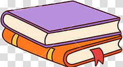 RENDERS Stickers School, two purple and orange books transparent background PNG clipart