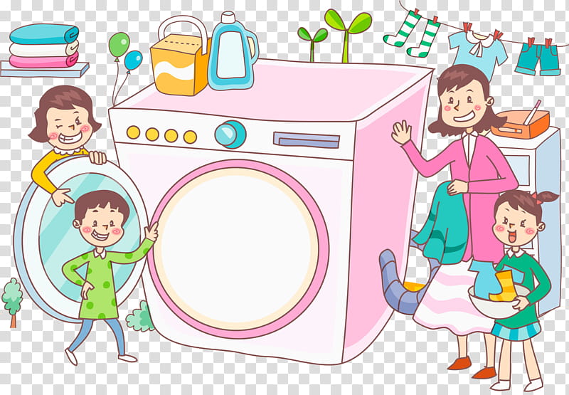 Kids Playing, Washing Machines, Laundry, Clothing, Cartoon, Laundry Room, Selfservice Laundry, Drawing transparent background PNG clipart