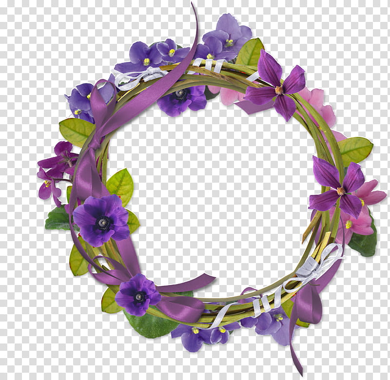 Purple Flower Wreath, Circle, Digital Scrapbooking, Annulus, Chemical Element, Rotation, Frames, Violet transparent background PNG clipart