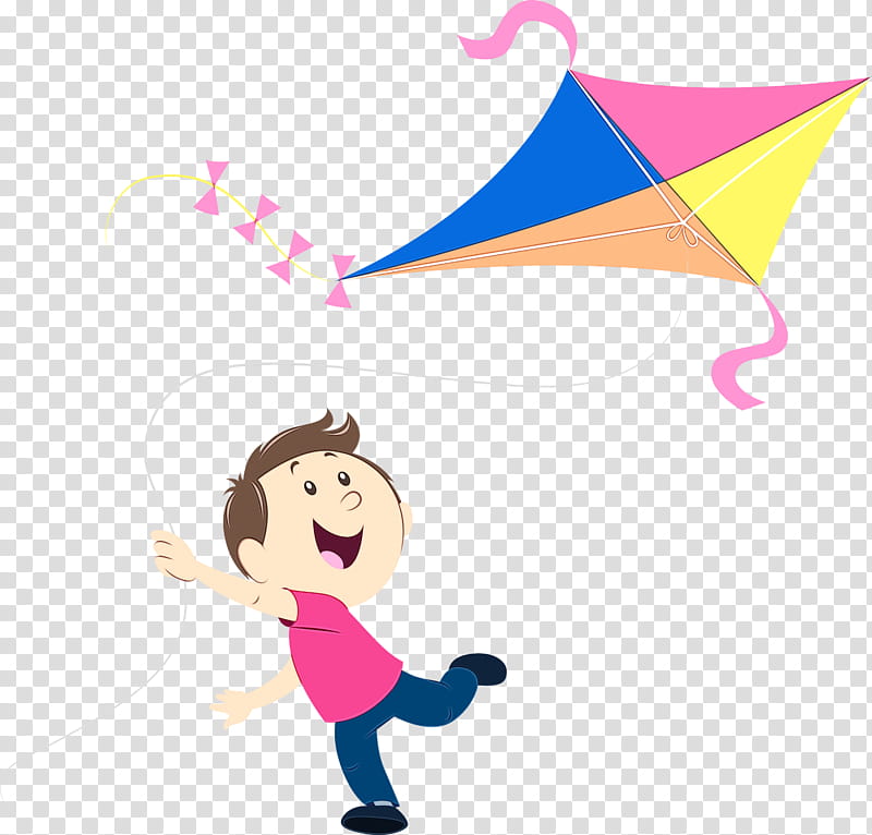 cartoon smile kite happy gesture, Makar Sankranti, Magha, Mela, Maghi, Bhogi, Watercolor, Paint transparent background PNG clipart