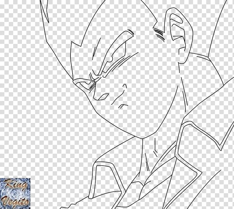 Vegeta DBGT Lineart transparent background PNG clipart