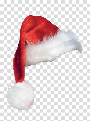 Christmas, red and white Santa hat transparent background PNG clipart