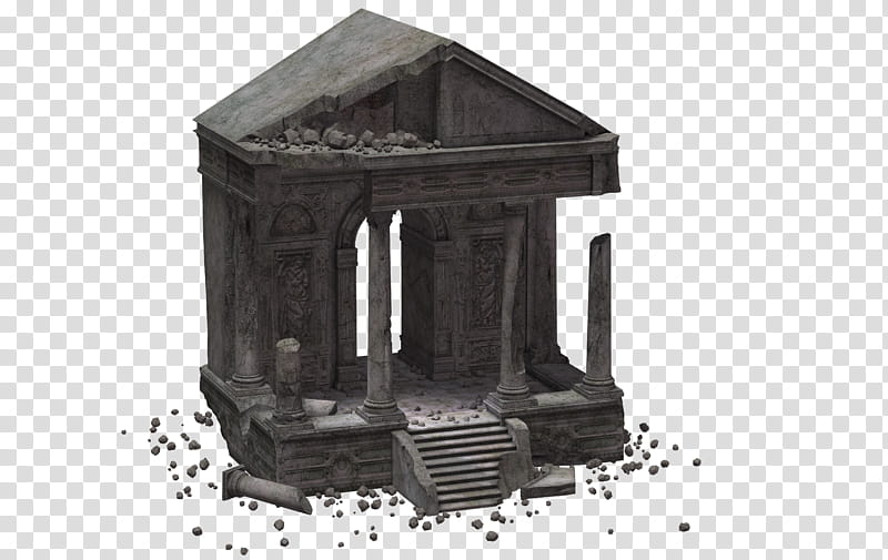 Building Temple Of Megaera Ruins , gray concrete structure transparent background PNG clipart