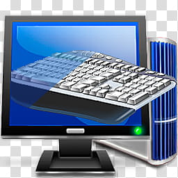 Vistard EFi PC Icons PSD, MyPC Keyboard, flat screen computer monitor and keyboard transparent background PNG clipart